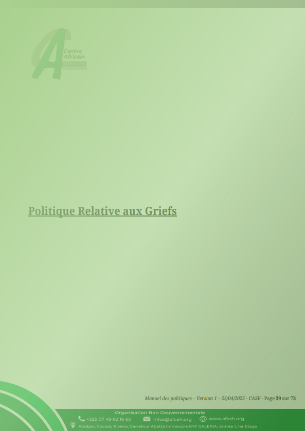 Politique Relative aux Griefs