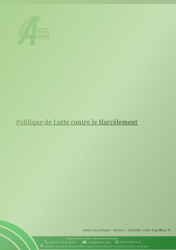 Politique de Lutte contre le Harcèlement